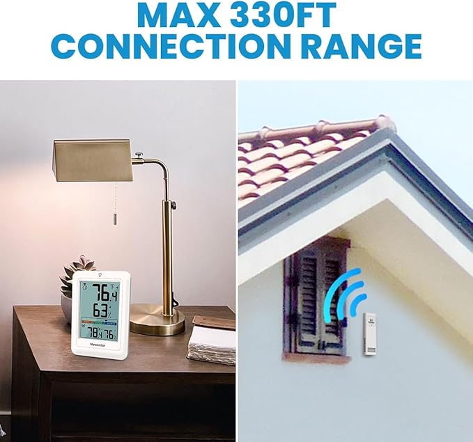 Newentor Indoor Outdoor Thermometer Wireless, Weather Stations Wireless Indoor - Image 2
