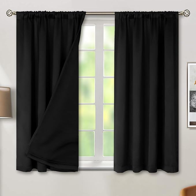 BGment Black Blackout Curtains for Bedroom 2 Panels, Rod Pocket Bedroom by BGment
