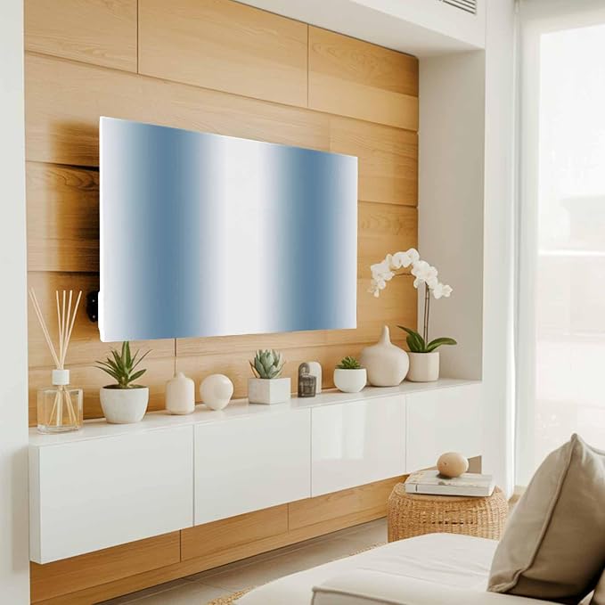 Modern Blue White Gradient Indoor TV Cover, Elastic TV Screen Protector - Image 3