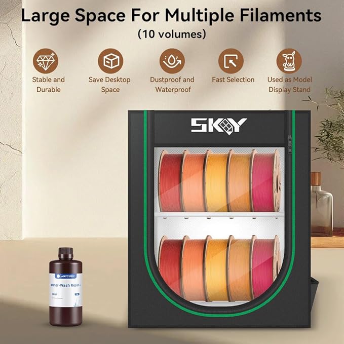 Skouphy 3D Printer Filament Storage Box, 2-Tier Storage Shelves - Image 2