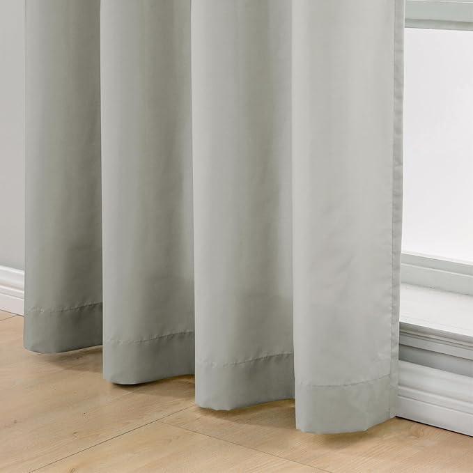 L.Z.E Privacy Curtains 96 Inches Long 2 Panels Set, Non-See-Through Semi Sheer - Image 5