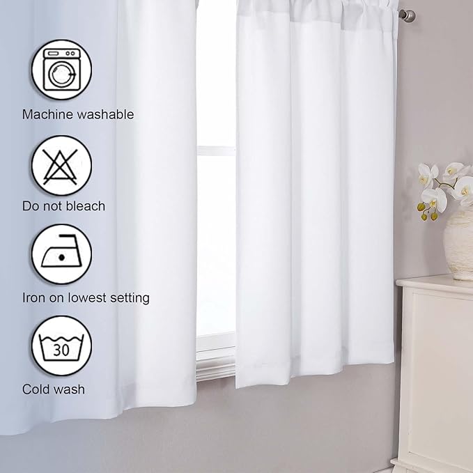 Chyhomenyc Light Filtering Short Curtains 36 Inch Length, Small Kitchen Curtain - Image 7