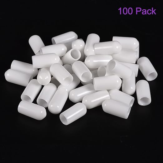 DMiotech 100 Pack 6mm ID White Screw Thread Protectors Rubber End Caps Bolt - Image 6