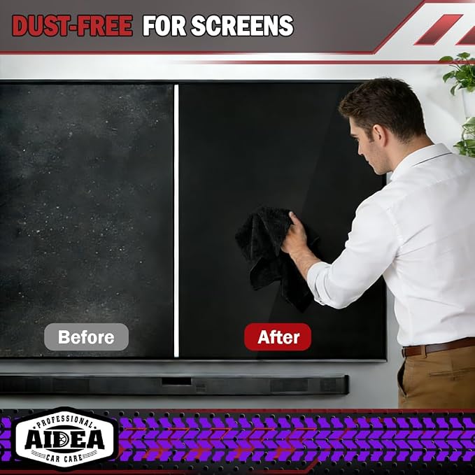 AIDEA Microfiber Cleaning Cloth Black 150PK, Microfiber Towels - Image 6