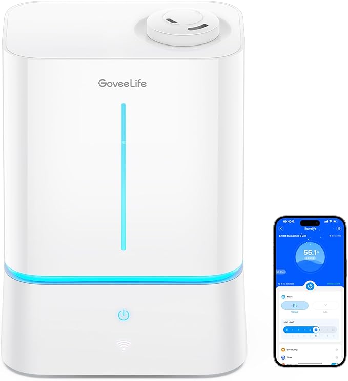 GoveeLife Smart Humidifiers for Bedroom, 4.5L Cool Mist Air Humidifiers by GoveeLife