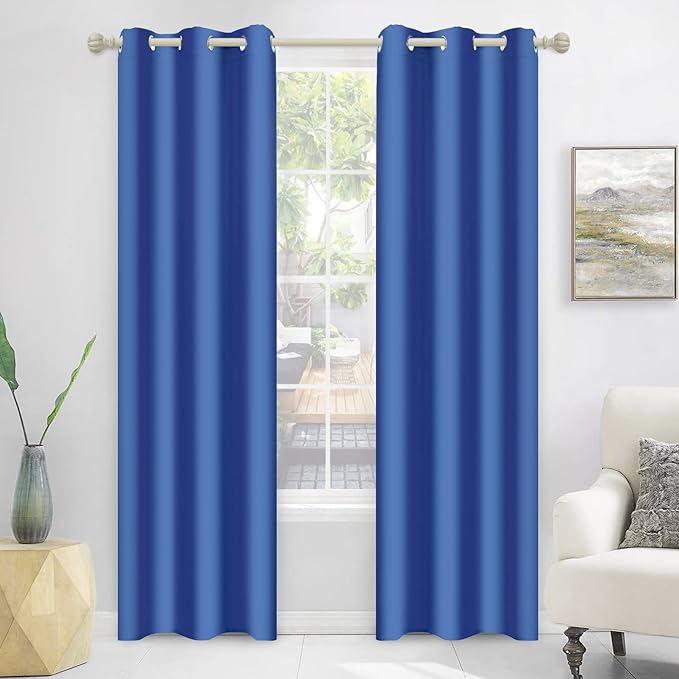 MYSKY HOME Blue Closet Door Curtains 84 Inch Blackout Curtains - Image 8