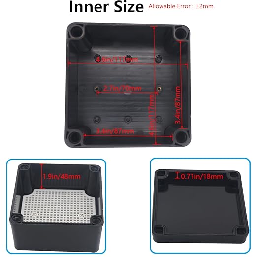 Junction Box, IP67 Waterproof ABS Black Project Box - Image 4