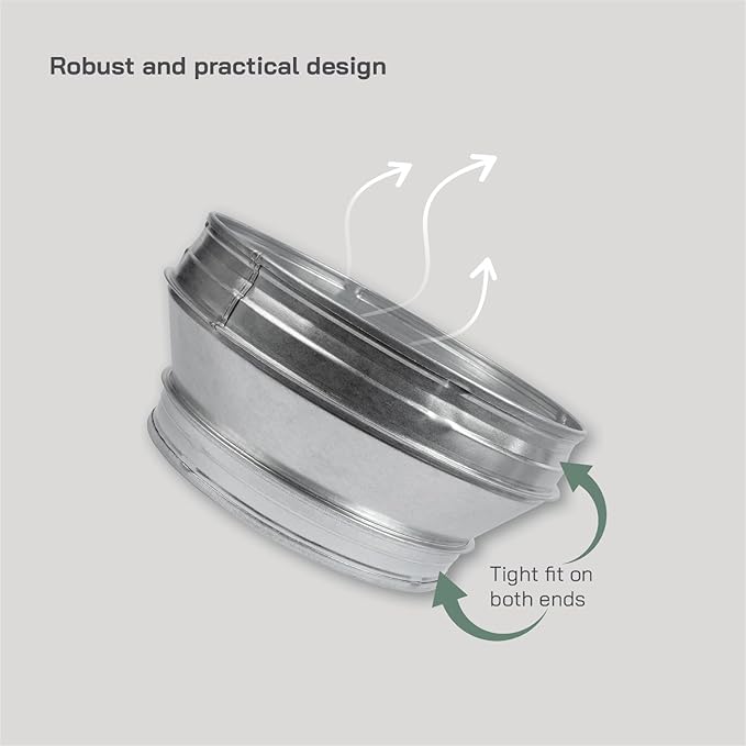Vent Systems 12" Inch to 10" Inch Duct Reducer Adapter Connector Fitting Pipe - Image 3