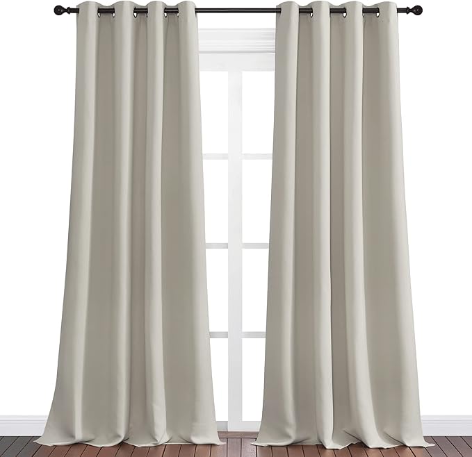 NICETOWN Natural Room Darkening Curtains 120" Long - Image 2