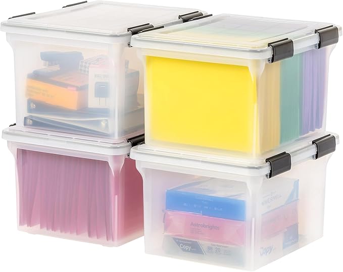 IRIS USA File Box WeatherPro File Organizer Plastic File Box - Image 10