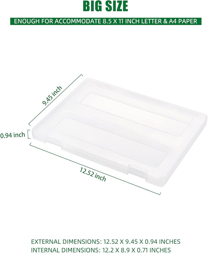 Denkee 8 Pack A4 Paper Organizer Box, Plastic Board Game Storage - Image 4