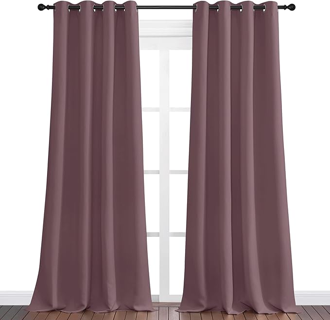 NICETOWN Dry Rose Blackout Curtains 96" Long - Image 2