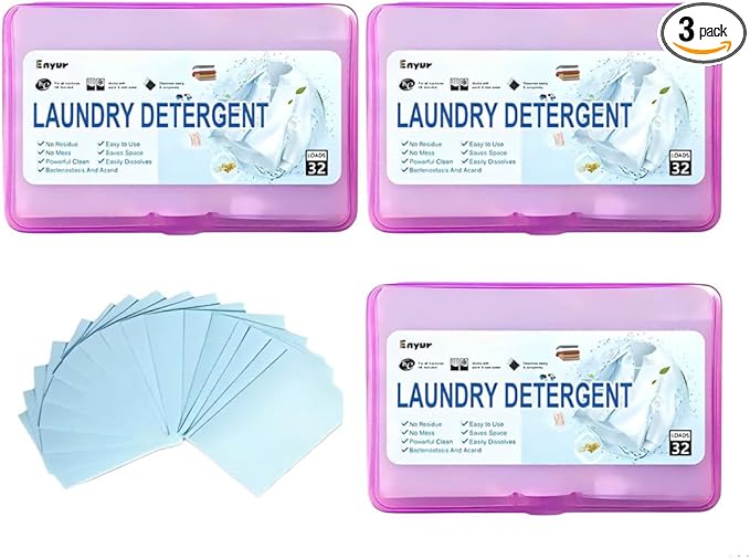 Laundry Detergent Sheets | Ultra-Portable| travel size | 96 Loads, 5-Second by Enyur
