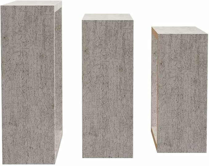 vidaXL Set of 3 Modern Wall Cube Shelves in Concrete Gray Floating Storage - Image 8
