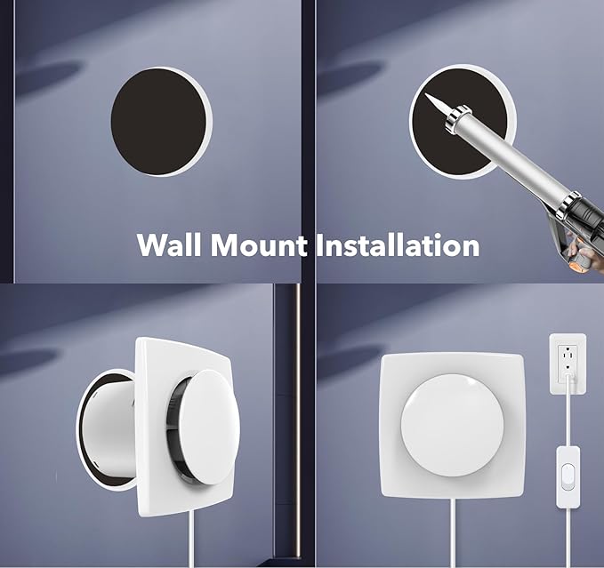 Bathroom Exhaust Fan with Switch, 2600RPM Upgraded Exhaust Fan 35dB Low Noise - Image 4