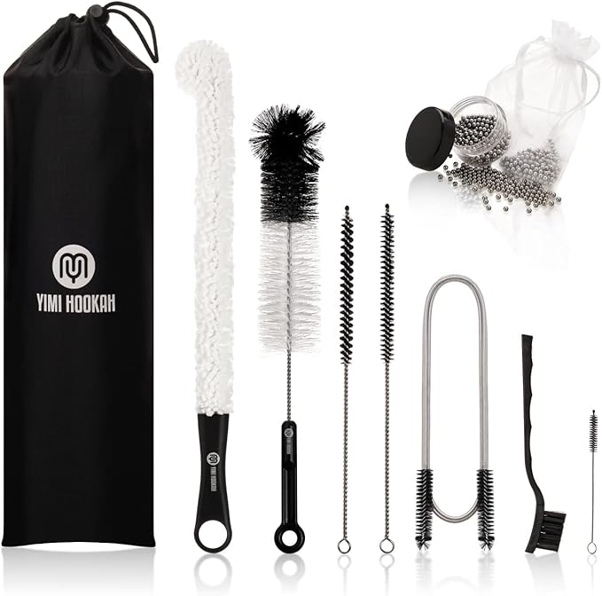 Yimi Hookah® Cleaning Kit | Flexible Drain Brush | V Shape Angled Brush | Test by YIMI+HOOKAH