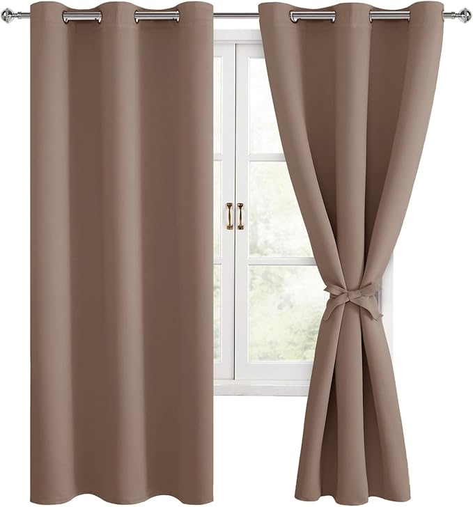 Hiasan Blackout Curtains for Bedroom and Living Room, Light Blocking, Noise by Hiasan