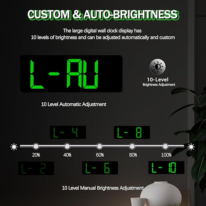 JoFomp 17.3" Large Digital Wall Clock, LED Digital Clock Large Display - Image 5