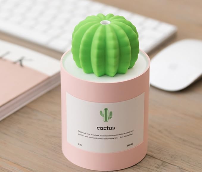 Mini Humidifier, 280ml USB Cool Mist Portable Cactus Air humidifier, - Image 3