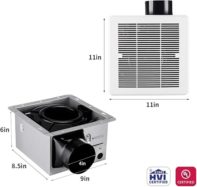 Tech Drive Super Quiet 110 CFM, 1.5 Sone Bathroom Ventilation and Exhaust Fan - Image 2