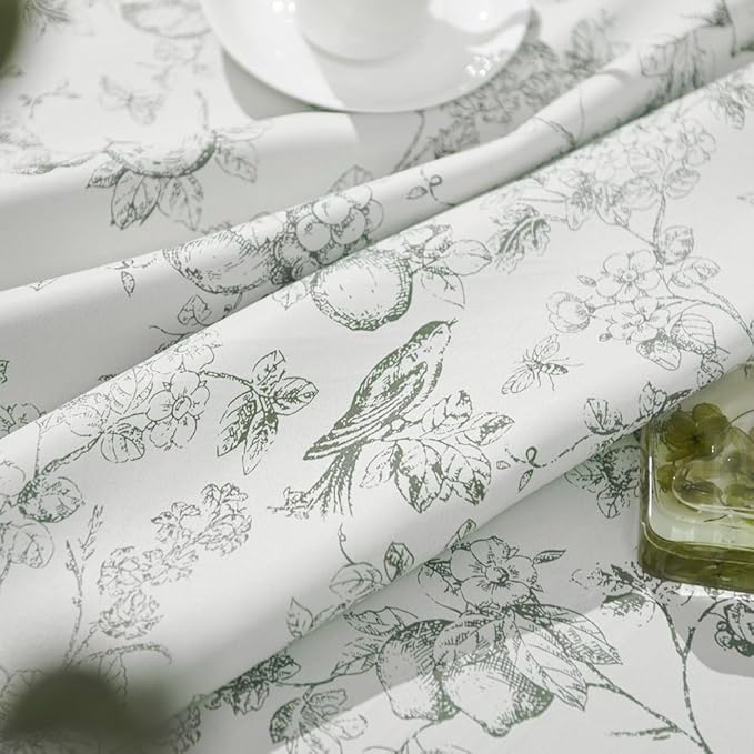 jinchan 95% Blackout Floral Curtains 63 Inch Length, Printed Flower Sage Green - Image 6