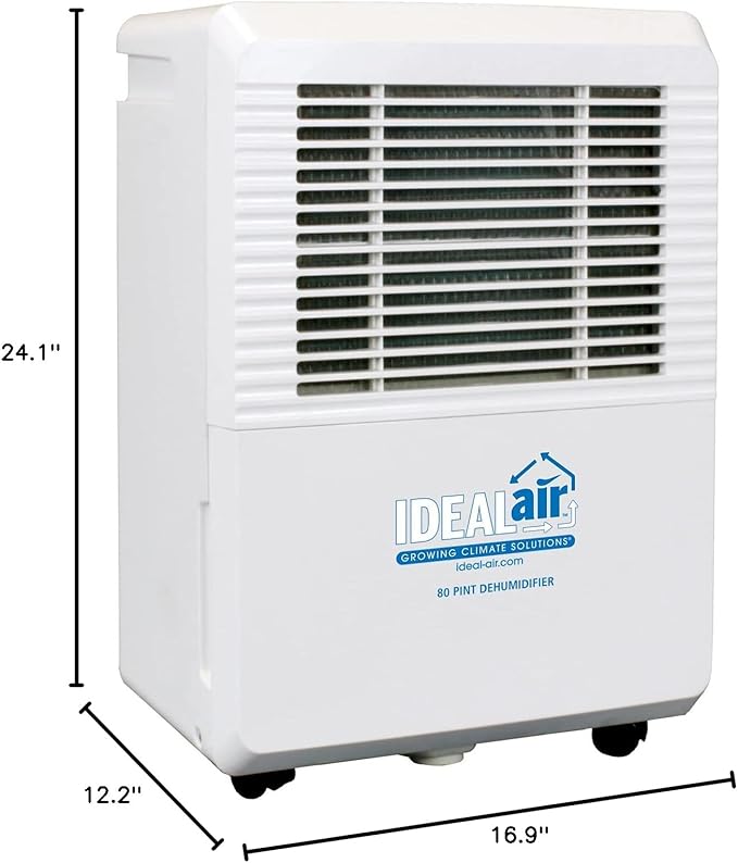 Ideal-Air Dehumidifier | 80 Pint | Portable, LED Display w/ Dehumidistat and - Image 3