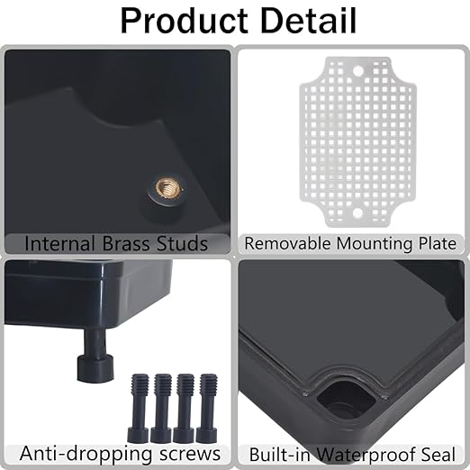 Junction Box, IP67 Waterproof ABS Black Project Box - Image 3