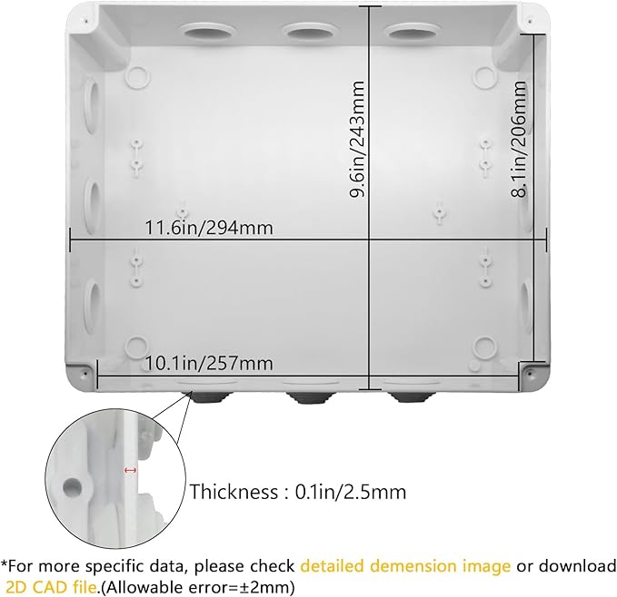 LeMotech ABS Plastic Dustproof Waterproof IP65 Junction Box Universal - Image 3