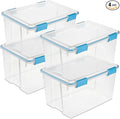 Sterilite 4 Pack Gasket Box, Weather-Resistant Storage Bins by Sterilite