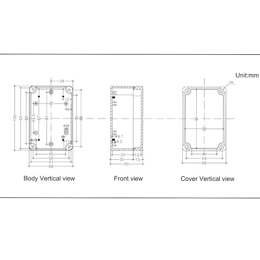 Junction Box, Zulkit Project Box IP65 Waterproof Outdoor Box ABS Plastic - Image 7