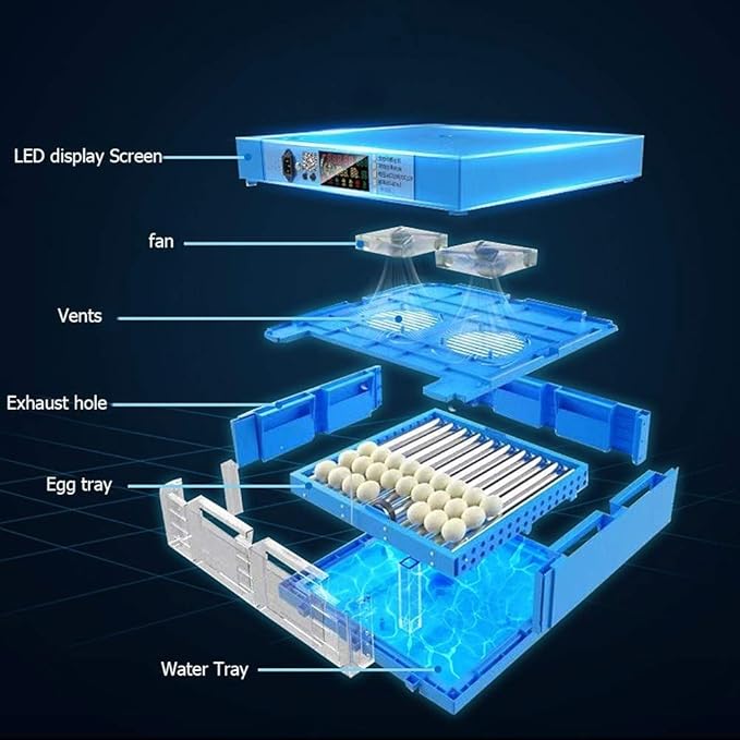 Large Egg Incubator 256 Eggs Automatic Turning Poultry Hatcher Digital - Image 3