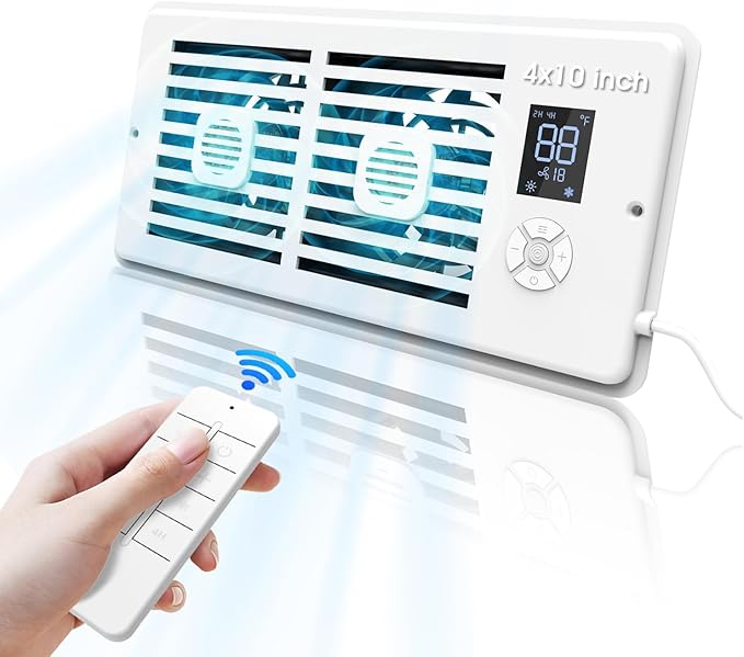 Register Booster Fan, 10-Speed Smart Thermostat AC Vent Fan by Estensoe