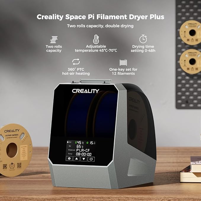 Crelity Space Pi Filament Dryer Plus, 2 Spool 3D Printer Filament Dryer Box - Image 4