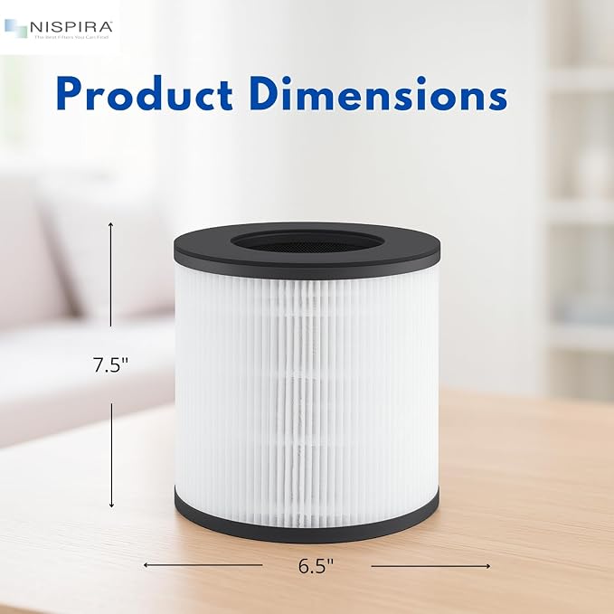 Nispira TD-1300 CL-6070A TAP01 4-in-1 True HEPA Replacement Filters Compatible - Image 2