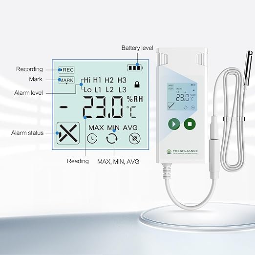 Freshliance Temperature Humidity Data Logger, Reusable Temperature Recorder - Image 7