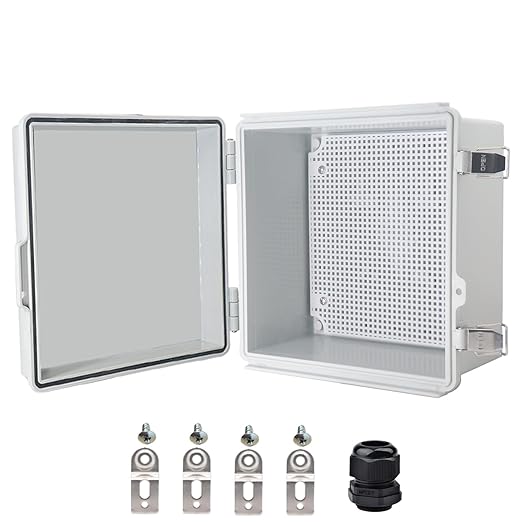 Waterproof Electrical Box, IP67 Junction Box Stainless Steel Latch Hinged Grey by YETLEBOX