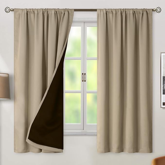 BGment 100% Blackout Curtains for Bedroom 63 Inch Length 2 Panels, Thermal by BGment
