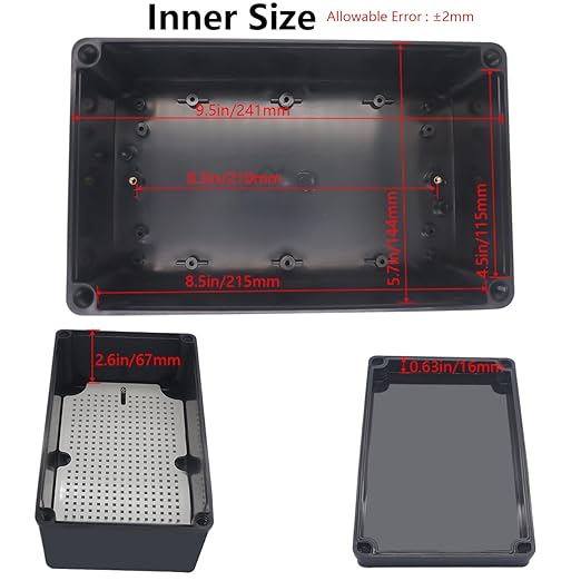 Junction Box, IP67 Waterproof ABS Black Project Box - Image 4