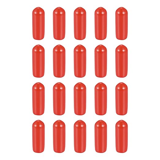 DMiotech 20 Pack 3/16" ID Red Screw Thread Protectors Rubber End Caps Bolt by DMiotech