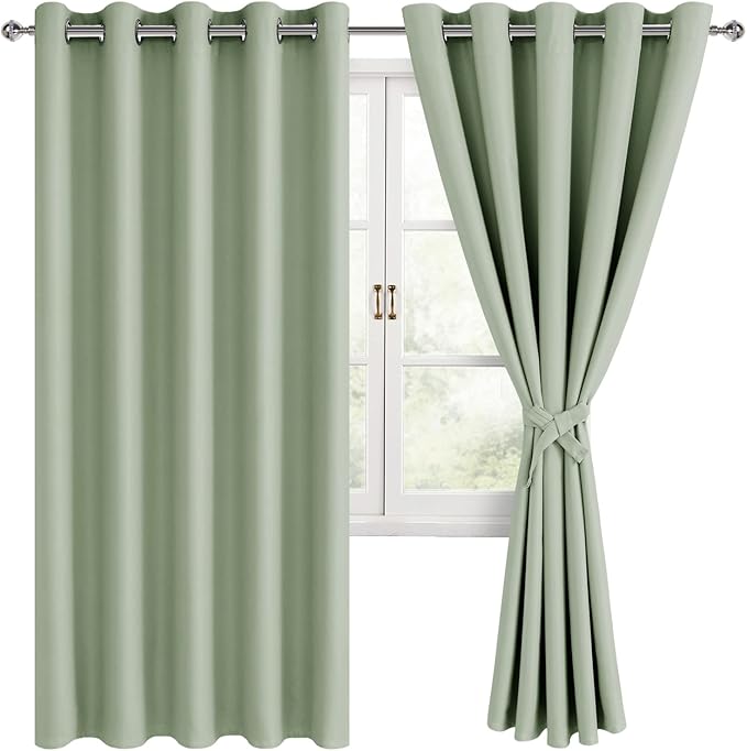 Hiasan Blackout Curtains for Bedroom, 60 x 63 Inches Length by Hiasan