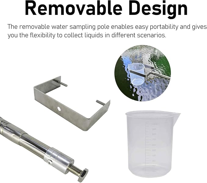 Telescopic Water Sampler Dipper, Ultra Light Rod Plastic Beaker Pendulum Beaker - Image 8