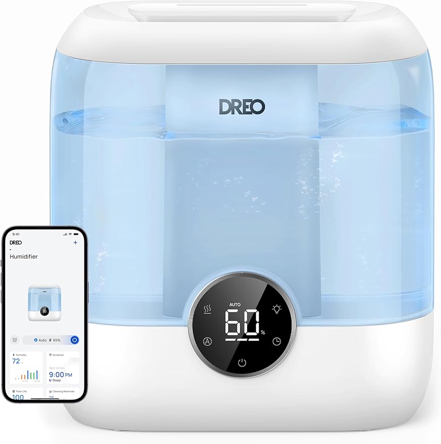 DREO Smart Humidifiers for Bedroom, 6L Top Fill Supersized Cool Mist Humidifier by DREO