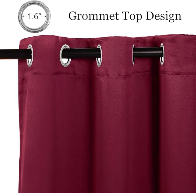 MYSKY HOME Grommet top Thermal Insulated Window Blackout Curtains, 42 x 63 Inch - Image 2