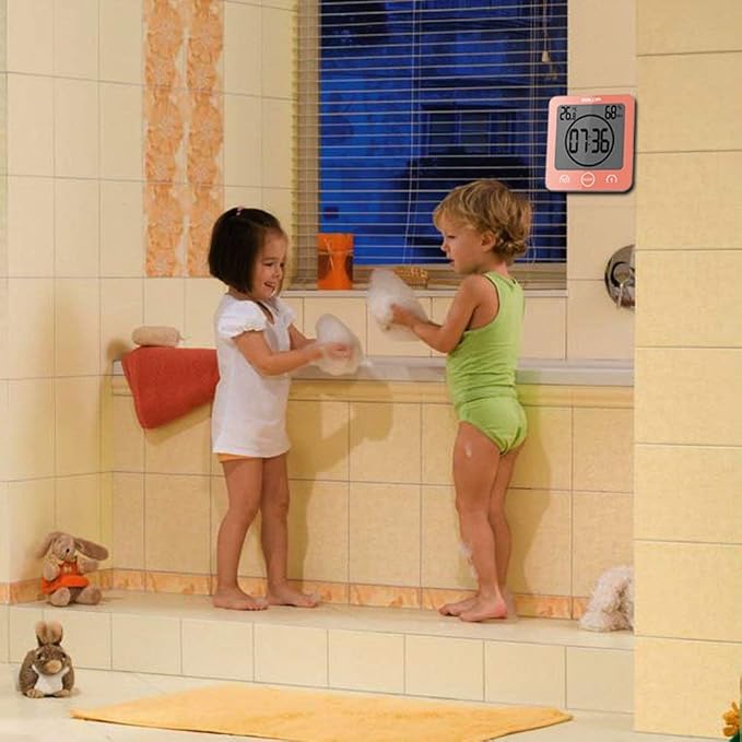 Waterproof Bathroom Wall Clock and Timer, Digital Water Resistant Hanging Timer - Image 6