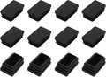 METALLIXITY Rectangle End Caps 12Pcs, Plastic Rectangle Tube Inserts Threaded by METALLIXITY