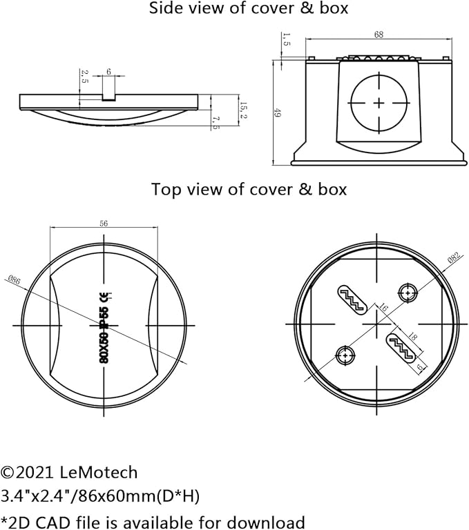 LeMotech Junction Box, ABS Plastic IP55 Water Resistant and Dustproof, - Image 6