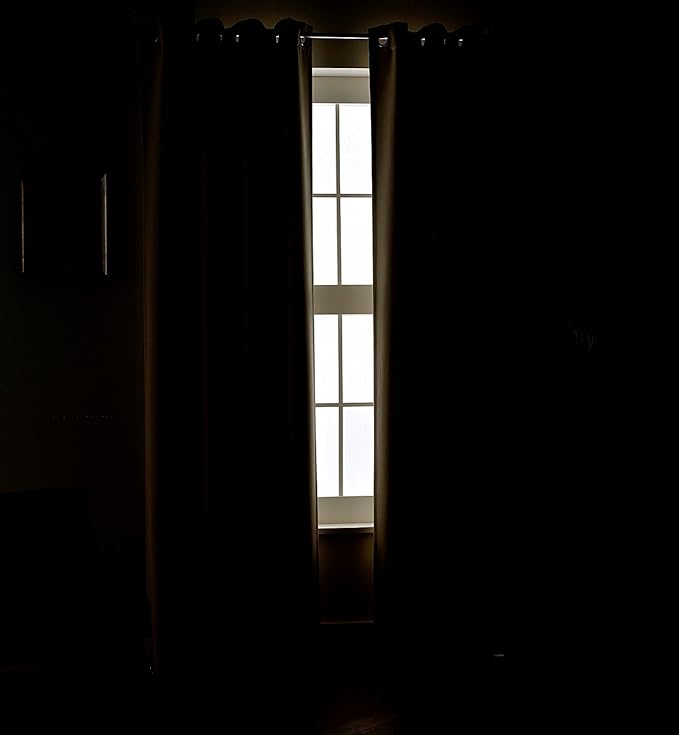 MYSKY HOME Beige Bedroom Curtains, 63 Inch Long Blackout Living Room Dark - Image 3
