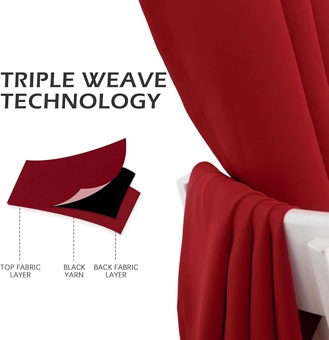 MYSKY HOME Red Blackout Curtains - Image 4