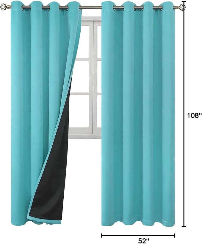 BGment 100% Blackout Curtains 108 Inch Long 2 Panles Set, Thermal Insulated - Image 10