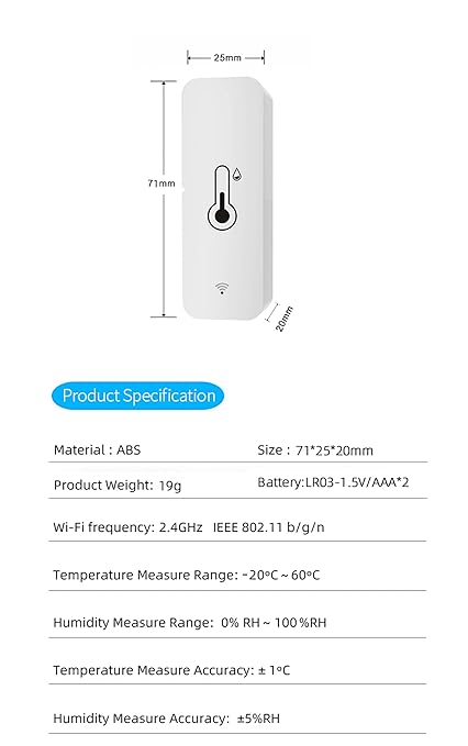 2-Pack WiFi Temperature Humidity Sensor: Indoor Thermometer Hygrometer - Image 8
